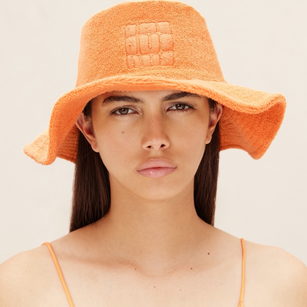 Jacquemus Le Bob Bandho Bucket Hat in Orange Terry